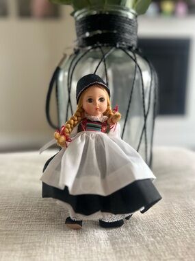 Madame Alexander Doll in Black, White, Blonde with Red Accents